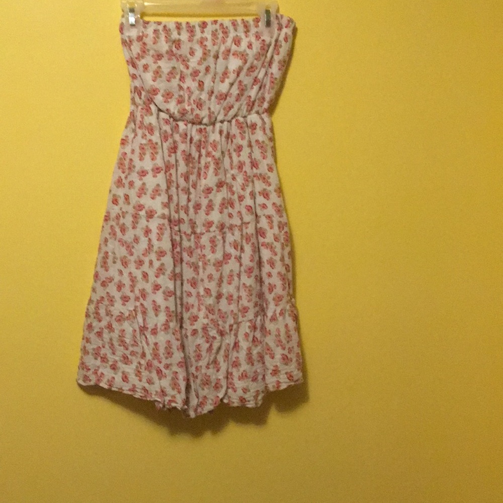 Short Strapless Floral Dress